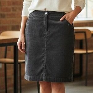 J. Crew Skirt Womens Size 4 Corduroy Pencil Brown Zip Beltloops Stretch Classic‎